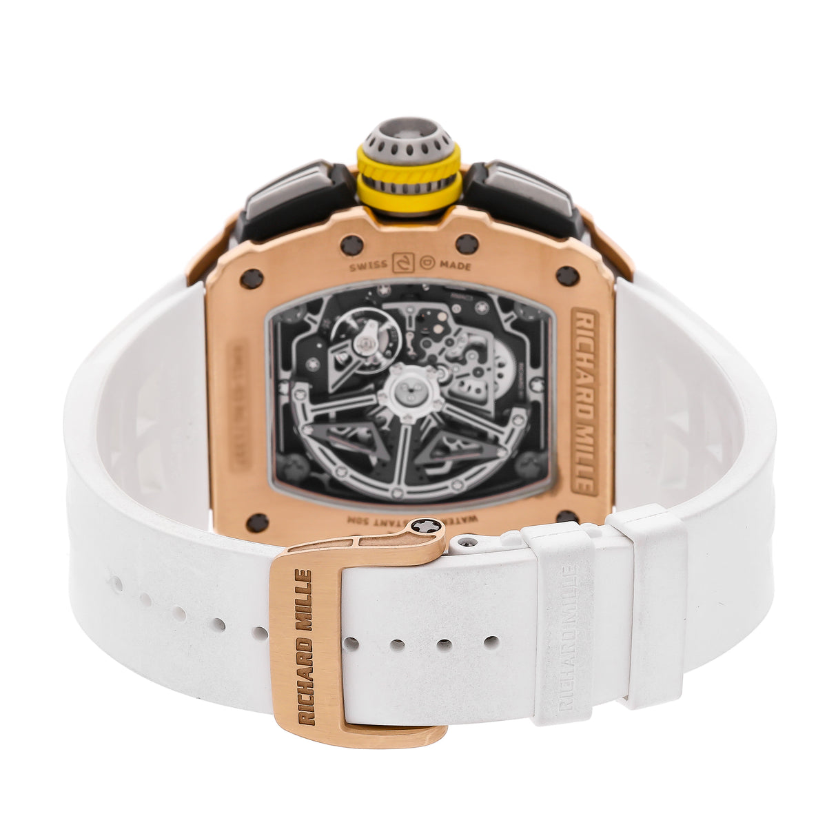 Richard Mille RM11 Rose Gold Chronograph &quot;Flyback&quot; White Rubber Strap