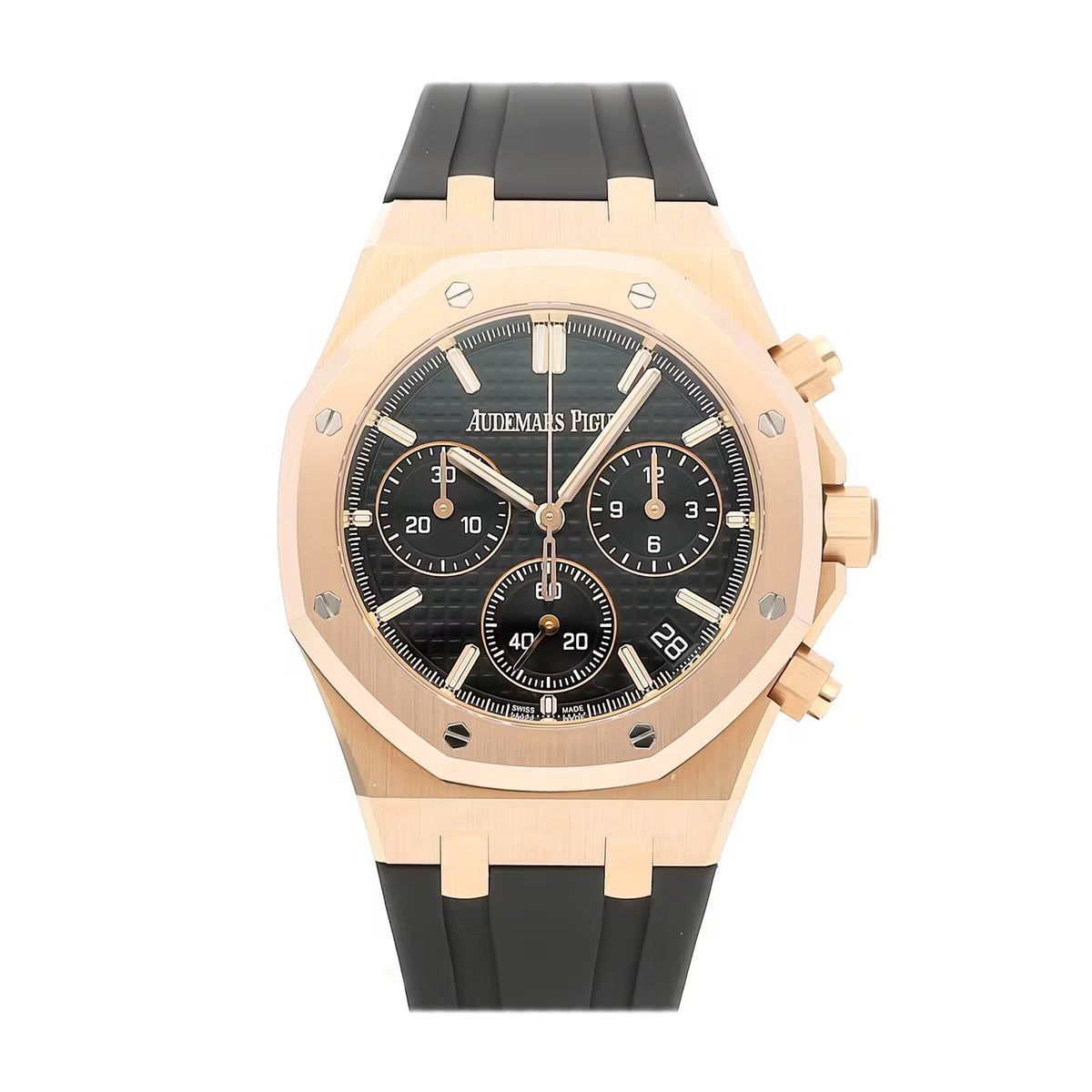 Audemars Piguet Royal Oak Chronograph &quot;50th Anniversary&quot; Oro rosa Cinturino in gomma nera 26240OR